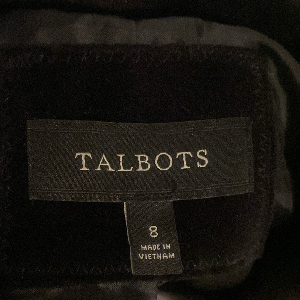 PRE-OWNED TALBOTS BLACK VELVET SINGLE BUTTON BLAZER - Picture 5 of 12